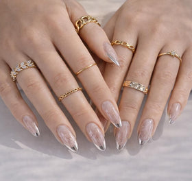Chrome French Tip Nails Short: Metallic & Chic Press-Ons That Look Expensive