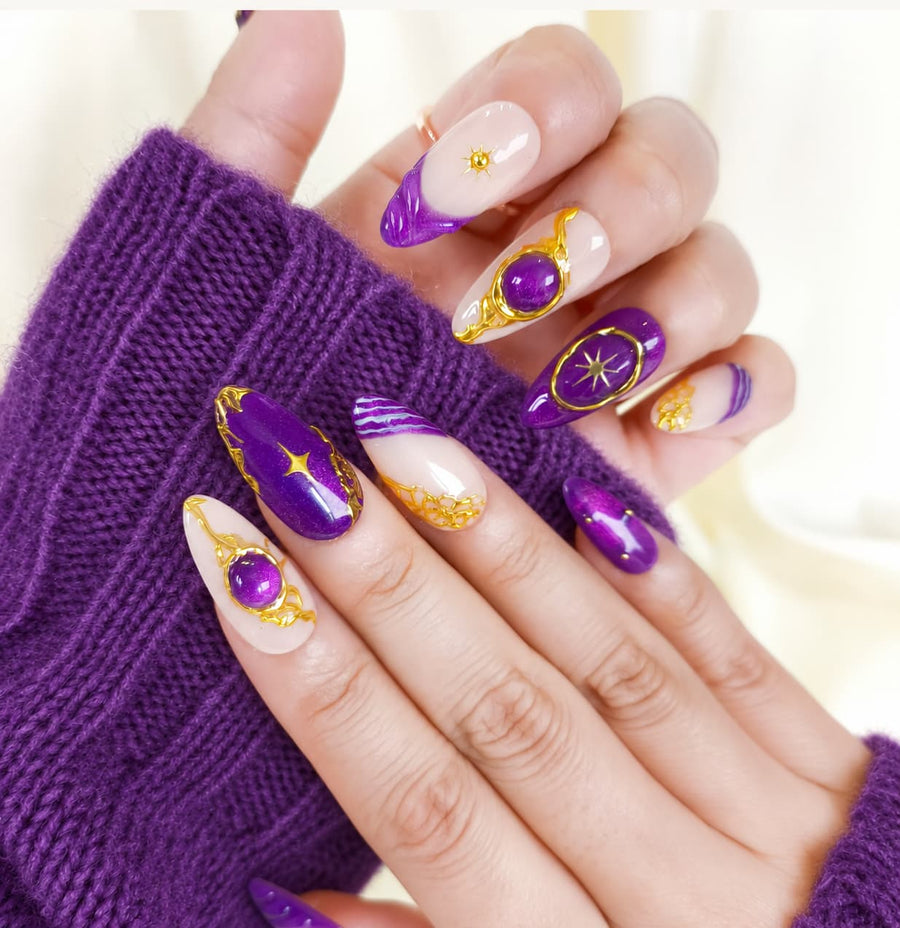 Short Purple French Tip Nails: Pretty, Unique & Wearable on Any Length