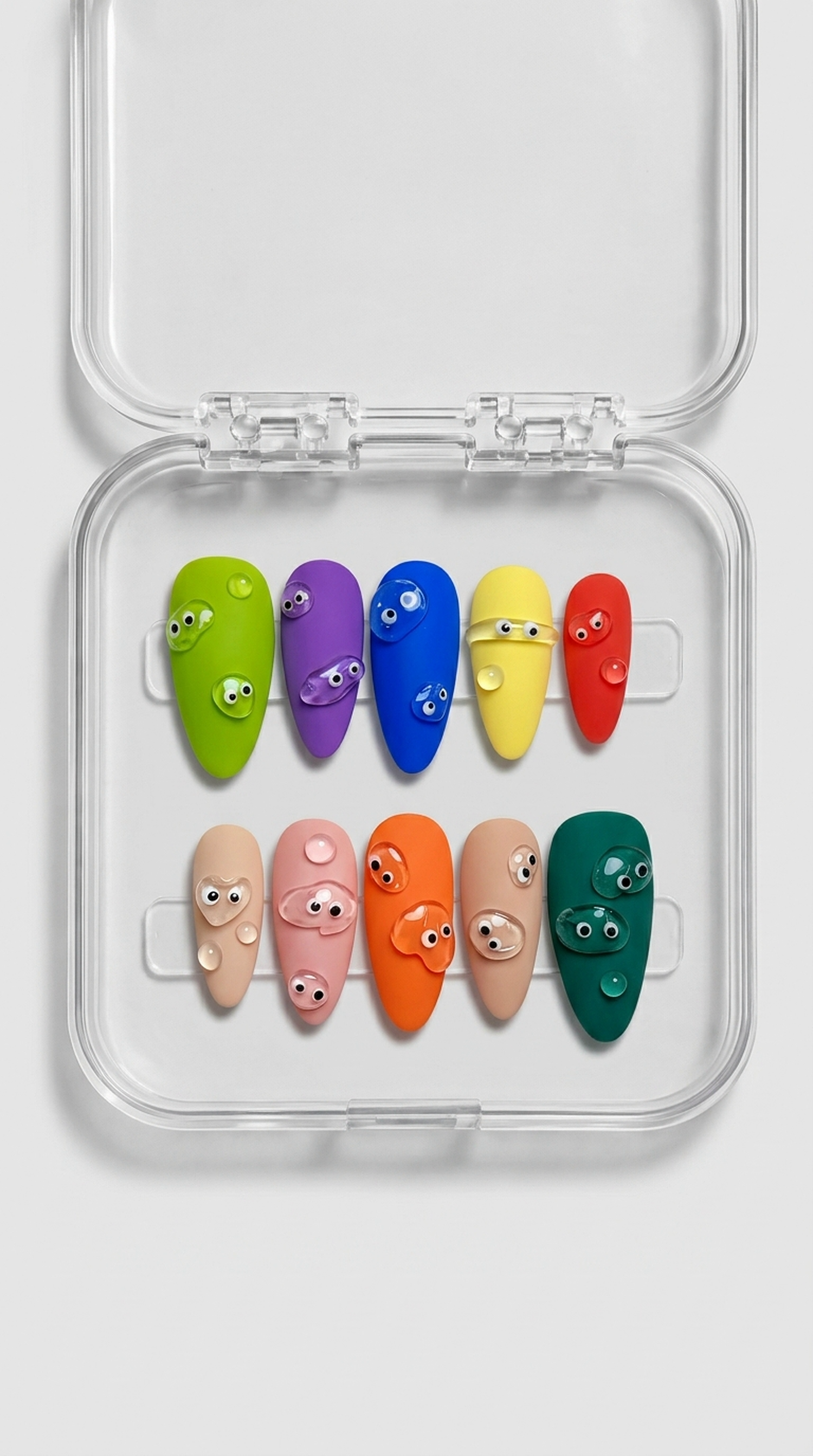 Colorful Jelly Eyes Press-On Nails