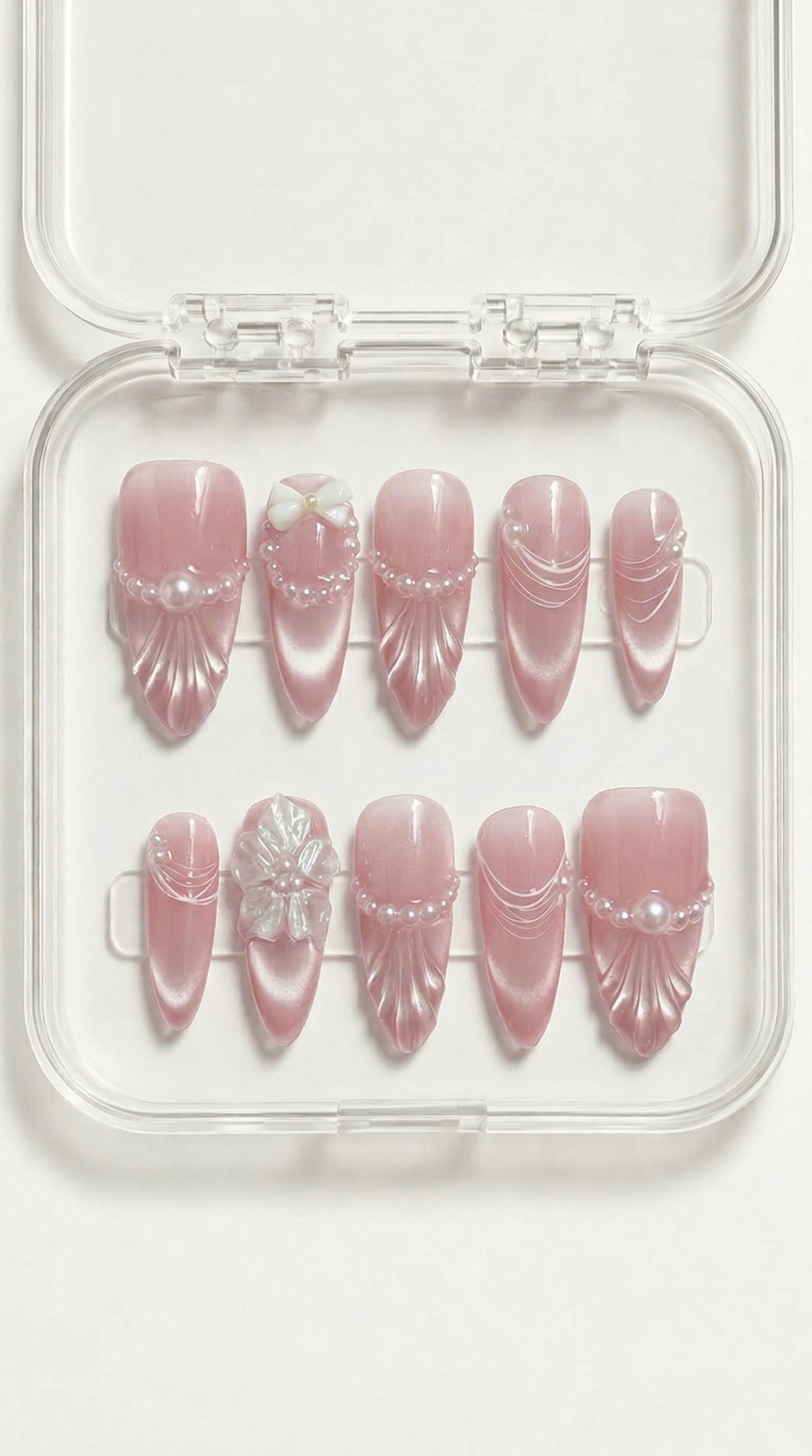 Pink Pearl Mermaid Press-On Nails