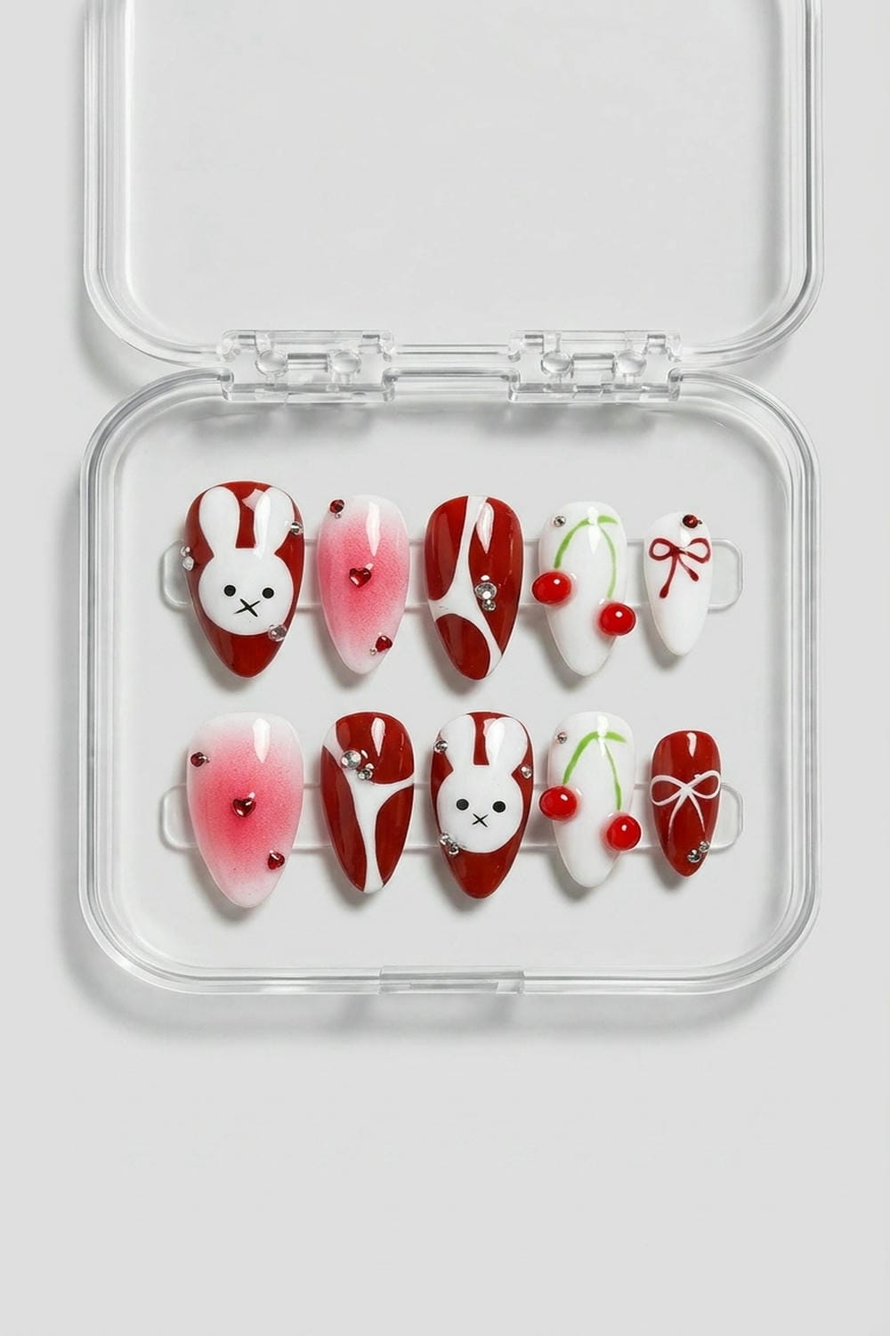 Red Bunny Cherry Press-On Nails