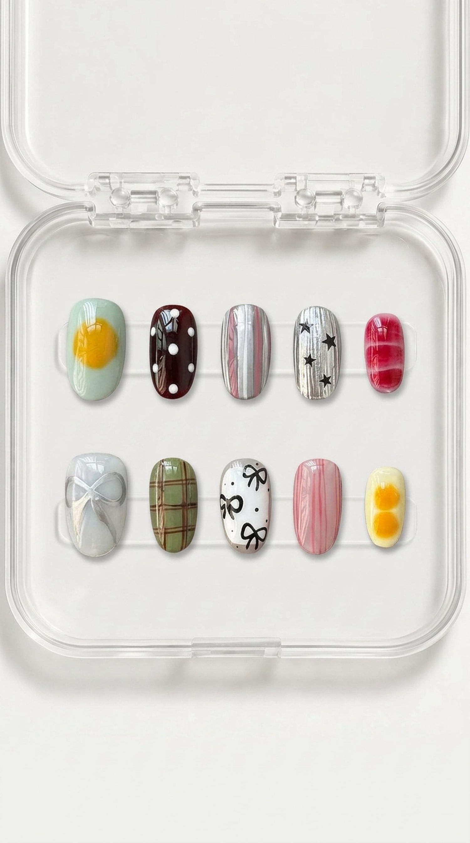 Mix Pattern Cute Short Press-On Nails