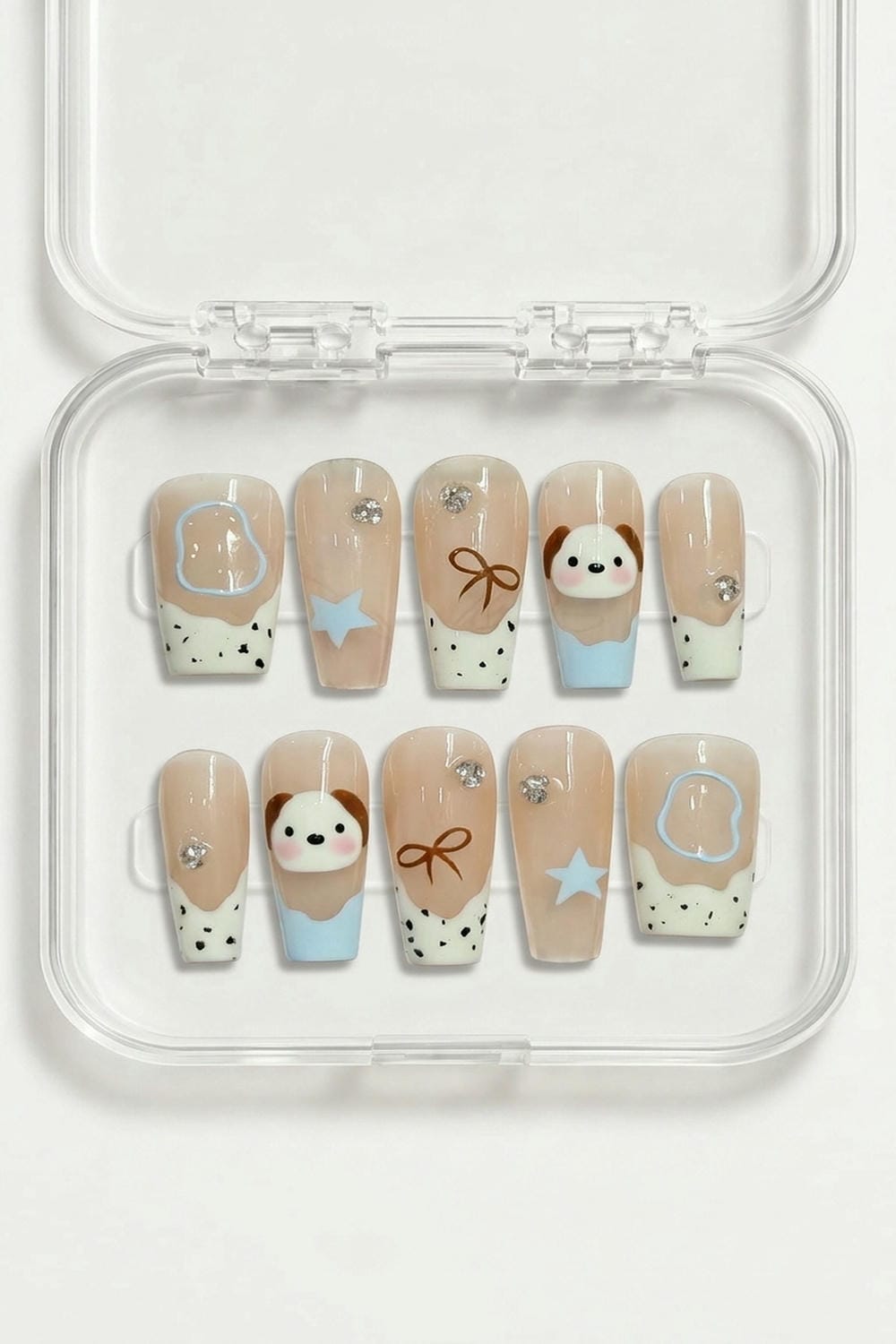 Cute Dog Beige Press-On Nails