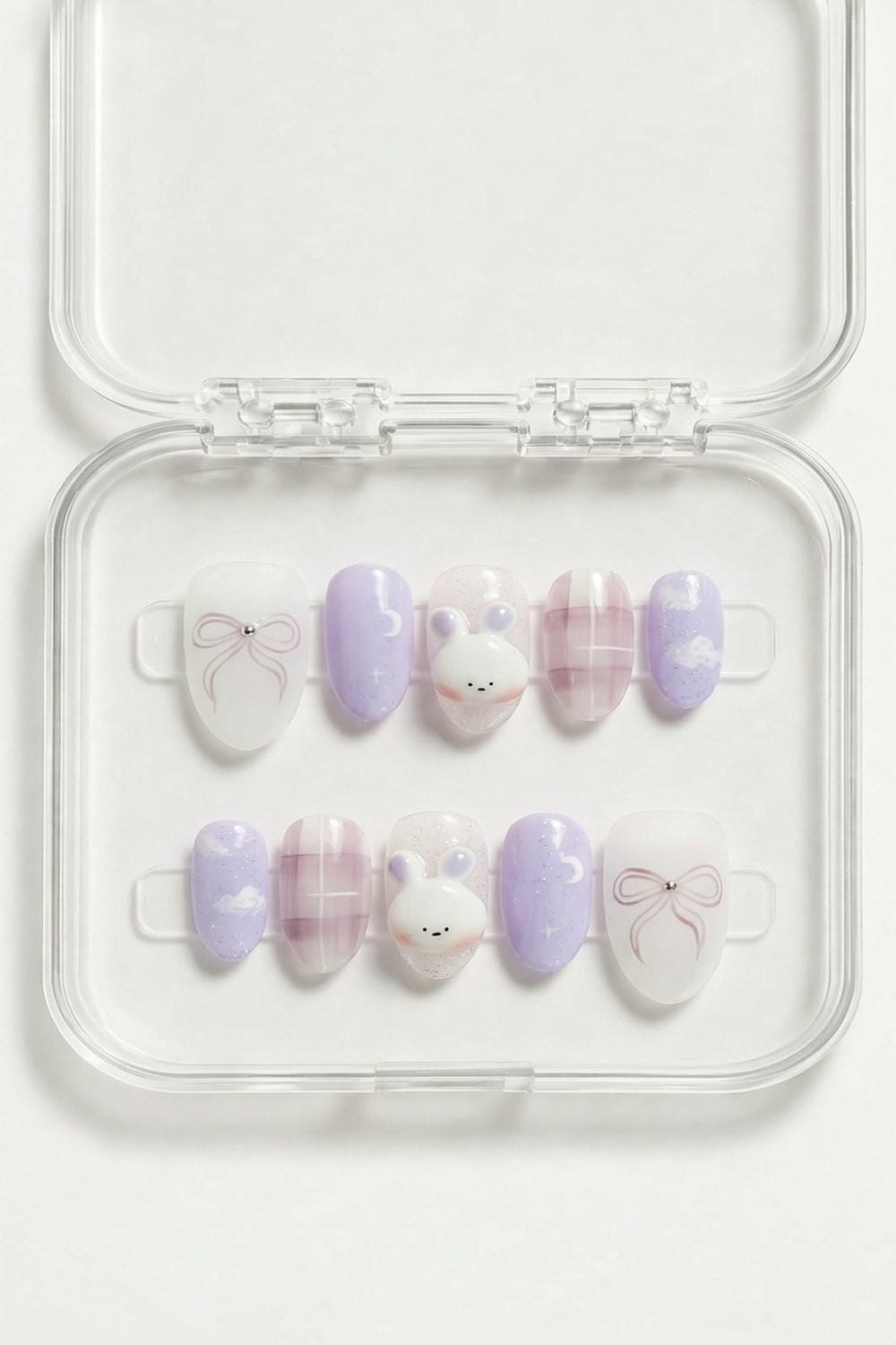 Purple Bunny Pastel Press-On Nails