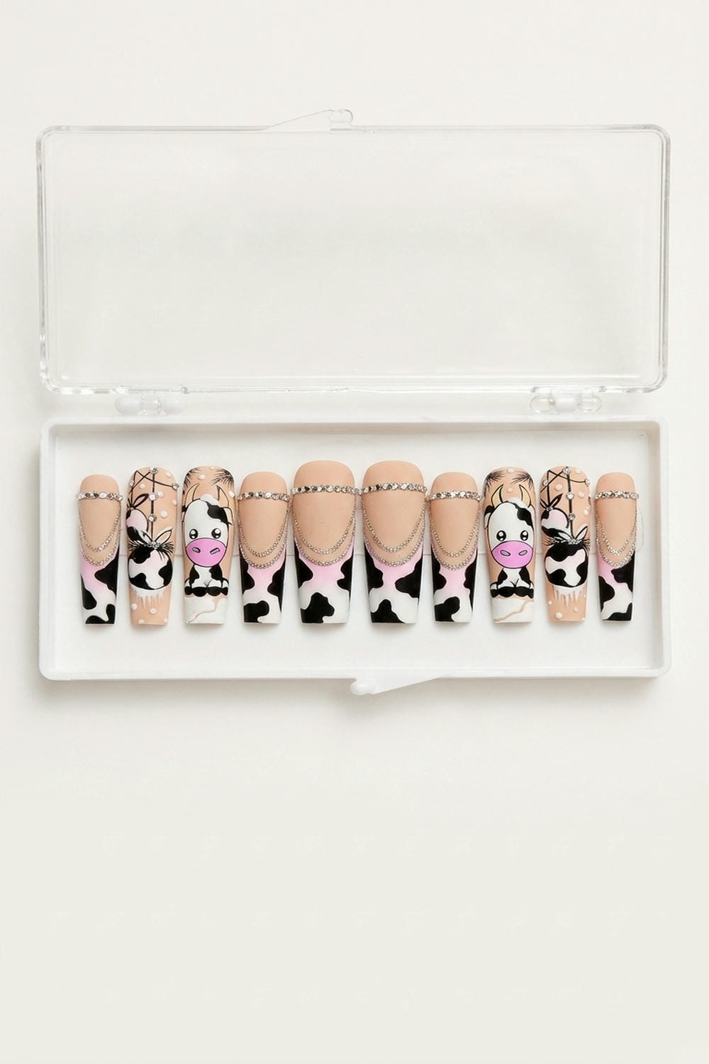 Cow Pattern Chain Press-On Nails
