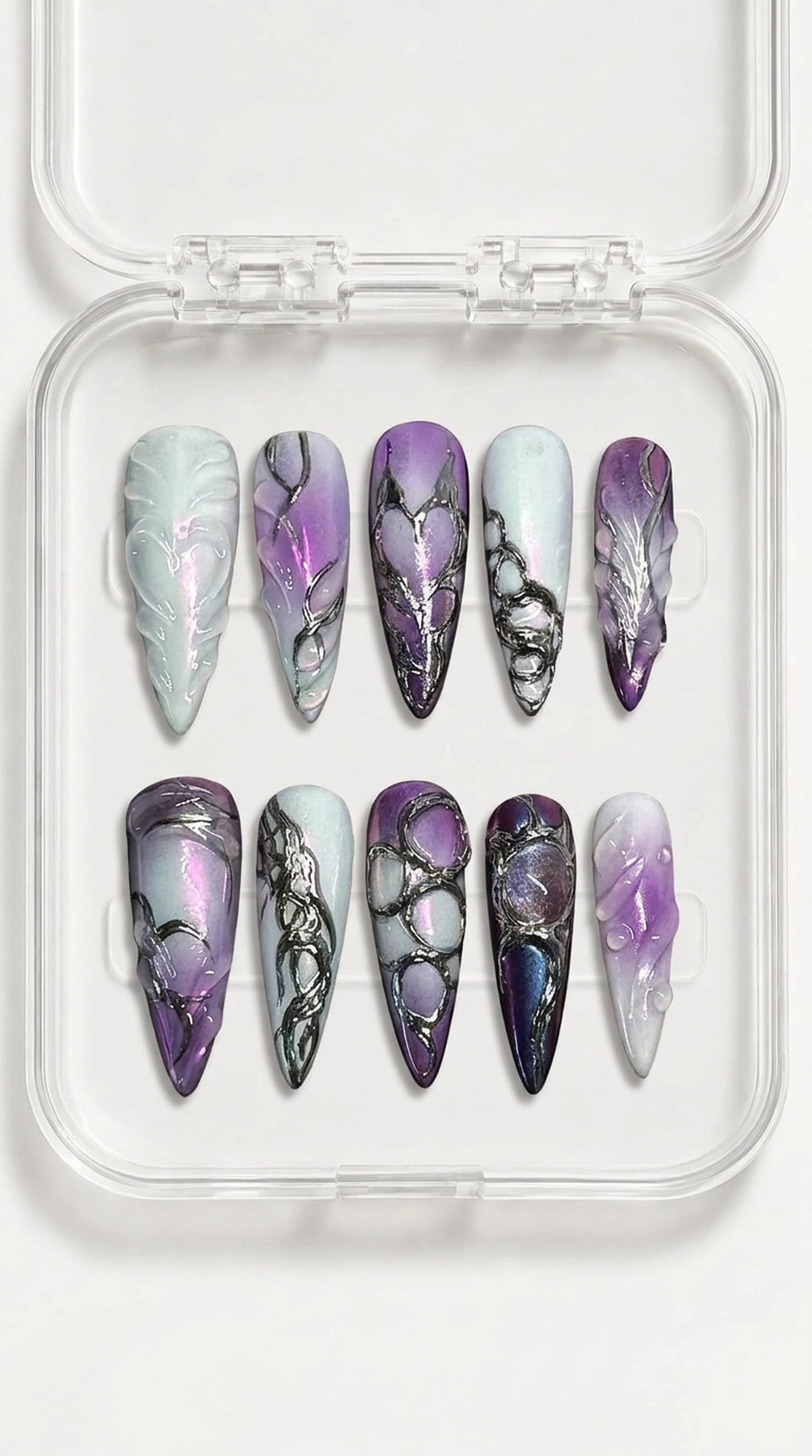 Obsidian Liquid Metal Nails