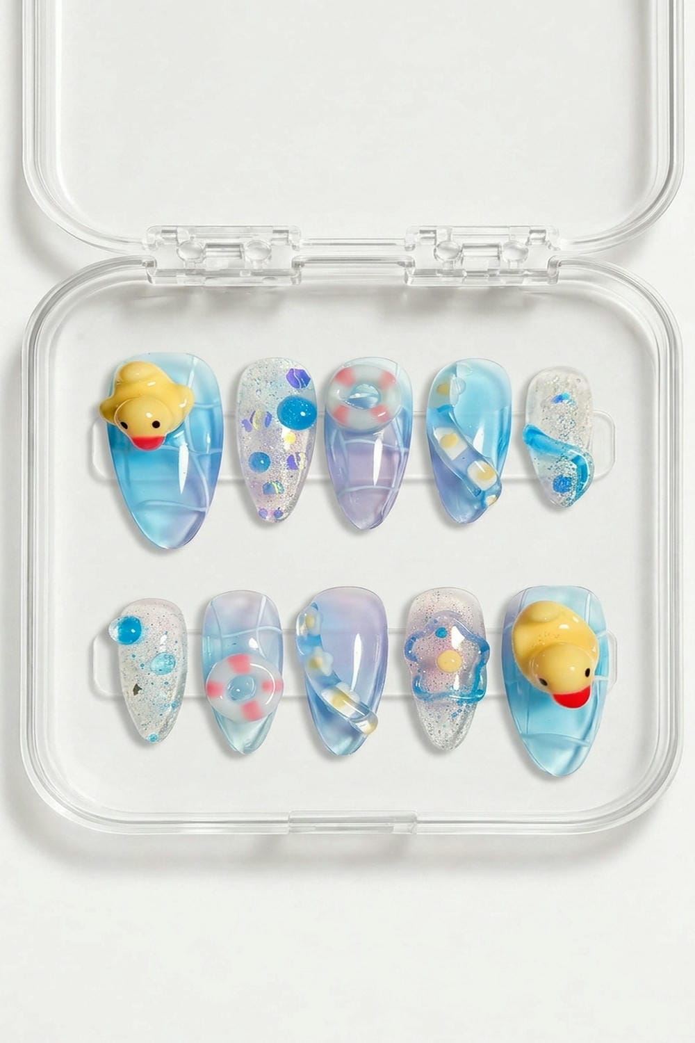Cute Bear Ocean 3D Press-On Nails