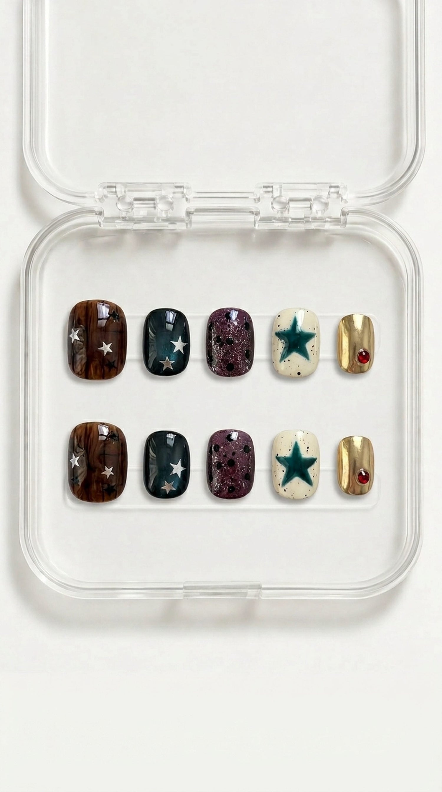 Pastel Star Short Press-On Nails