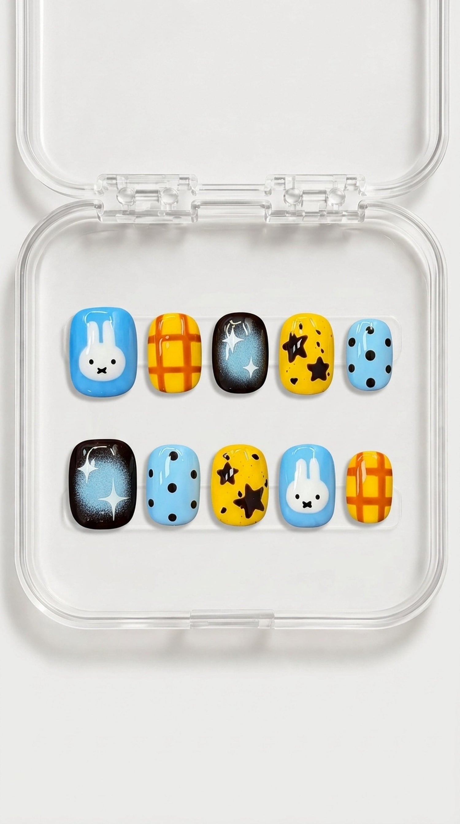 Cute Bunny Color Short Press-On Nails