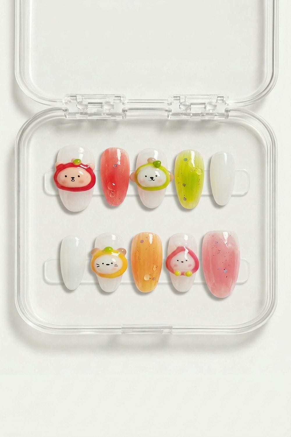Colorful Bear Jelly Press-On Nails