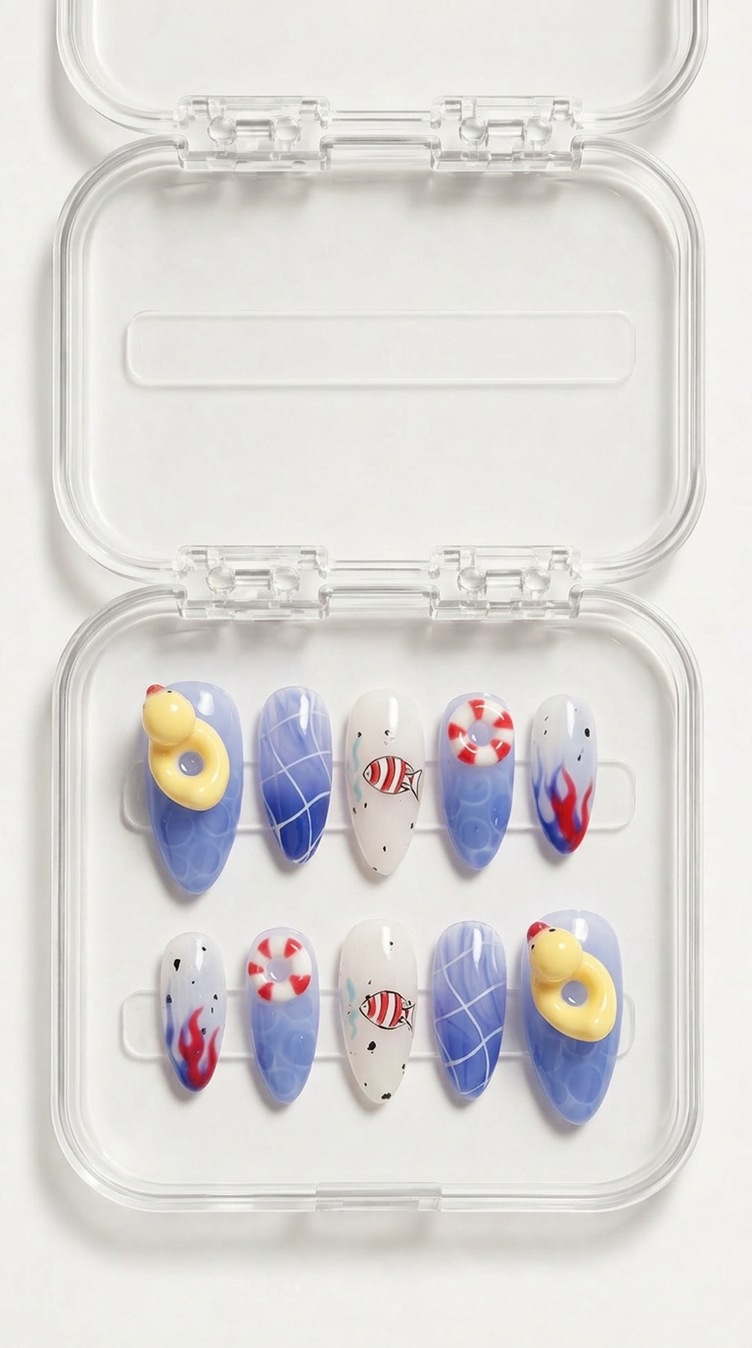 Blue Pool Party Summer Press-On Nails