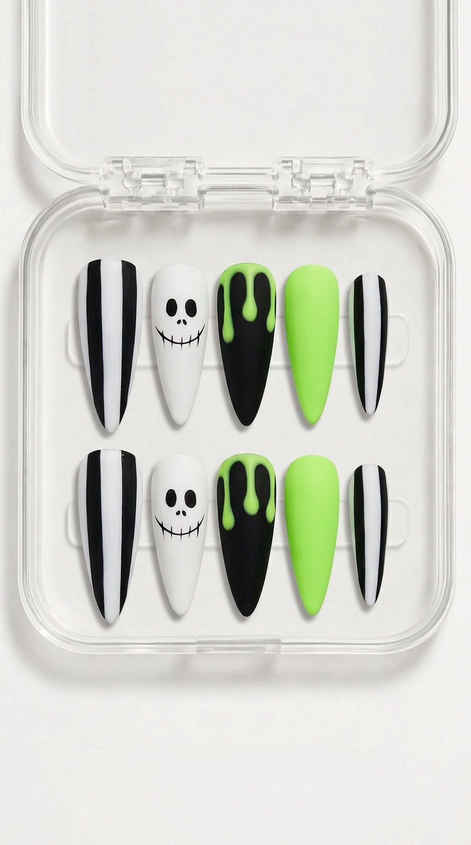 Green Slime Halloween Press On Nails