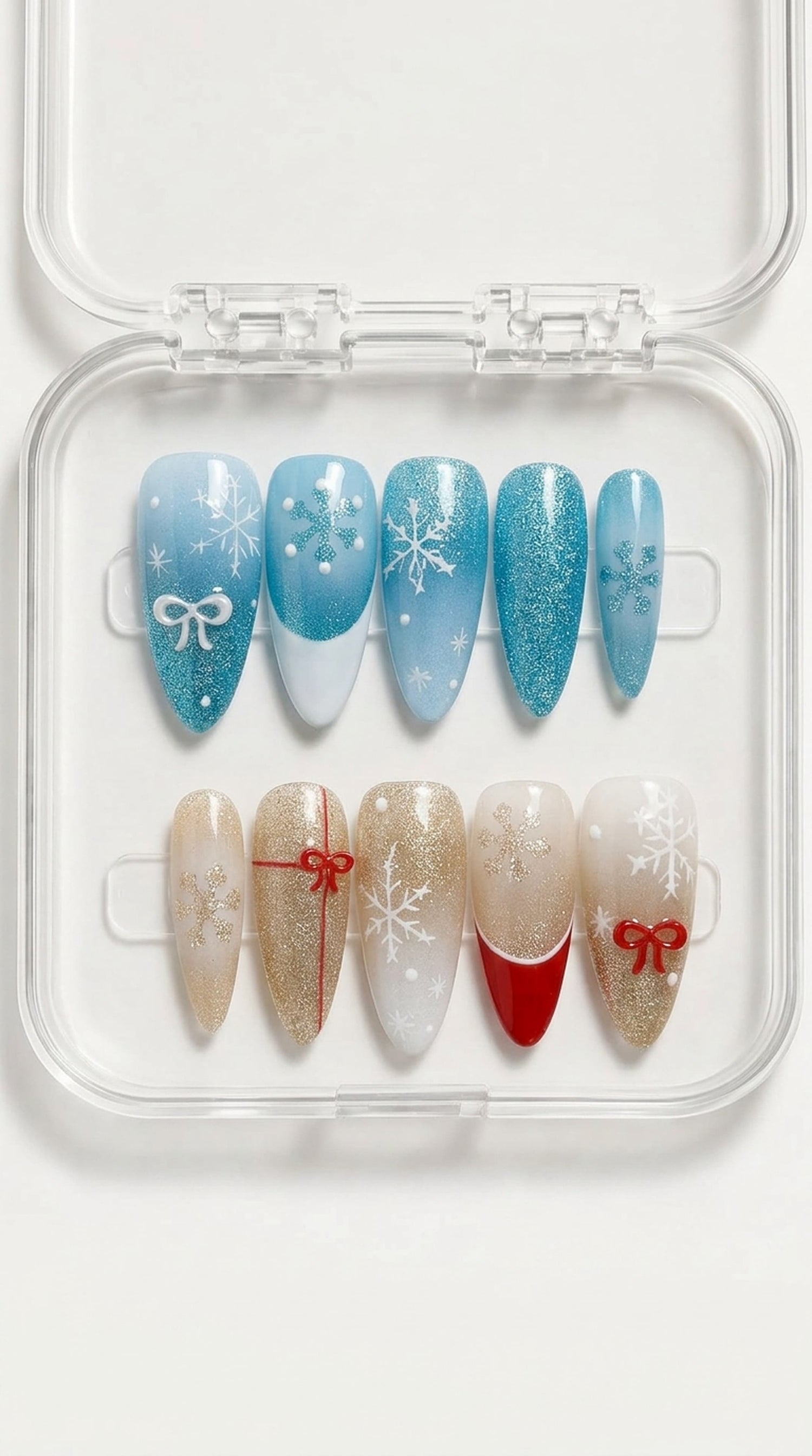 Pink Penguin Winter Coffin Press-On Nails