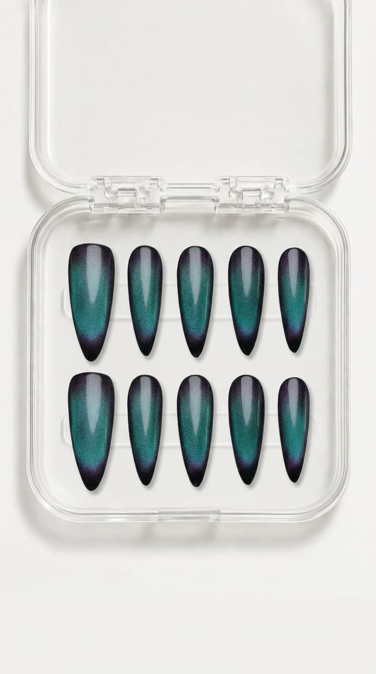 Venom Aura Cat Eye Stiletto Nails