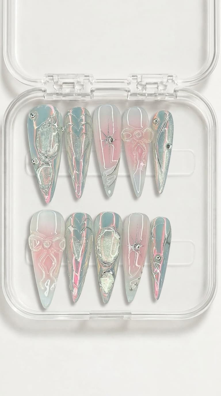Chrome Sculpted Nail Set