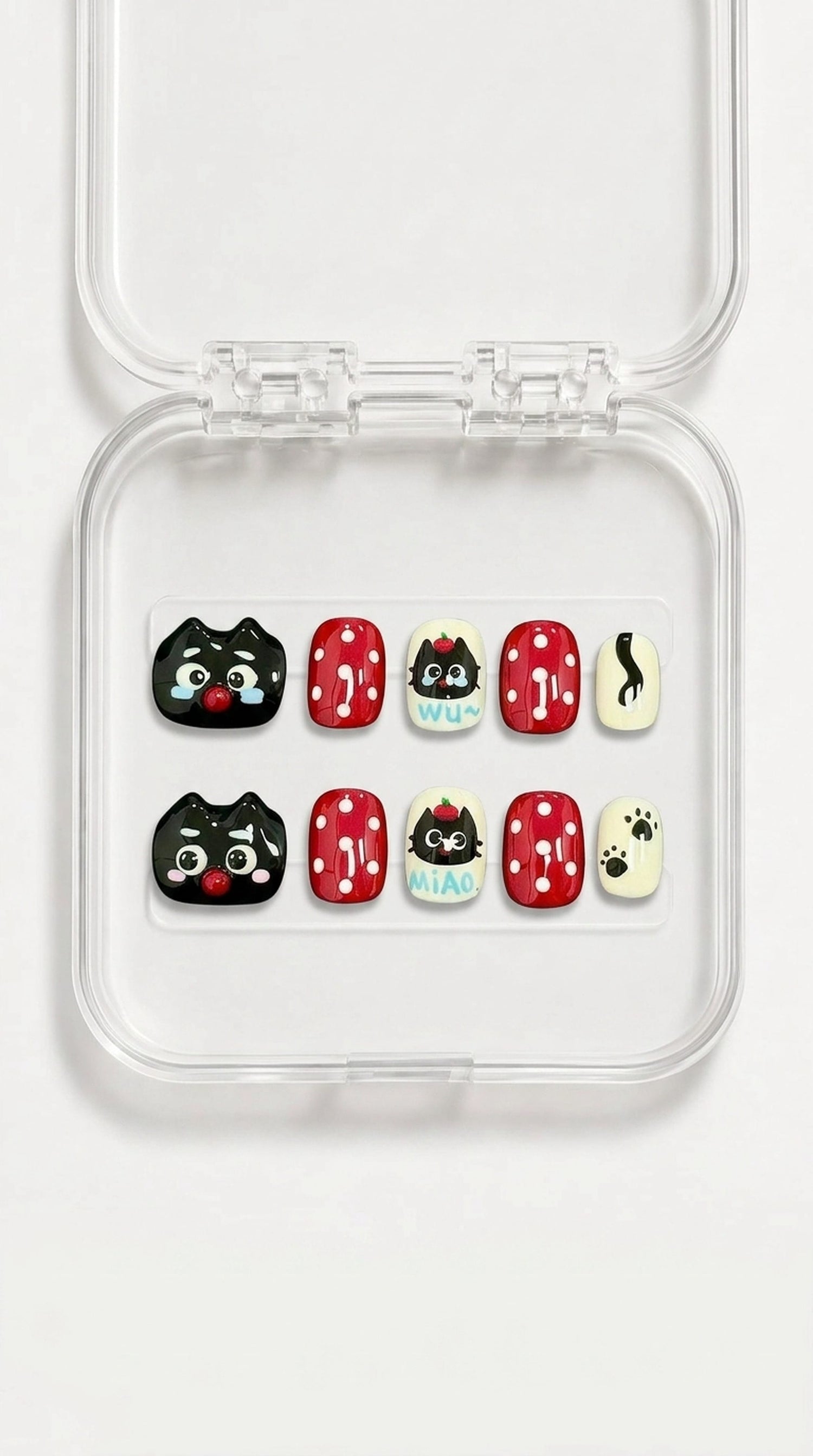 Cute Cat Short Press-On Nails