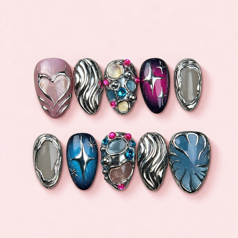 Gem Vault Short Almond Press-On Nails | MUOI