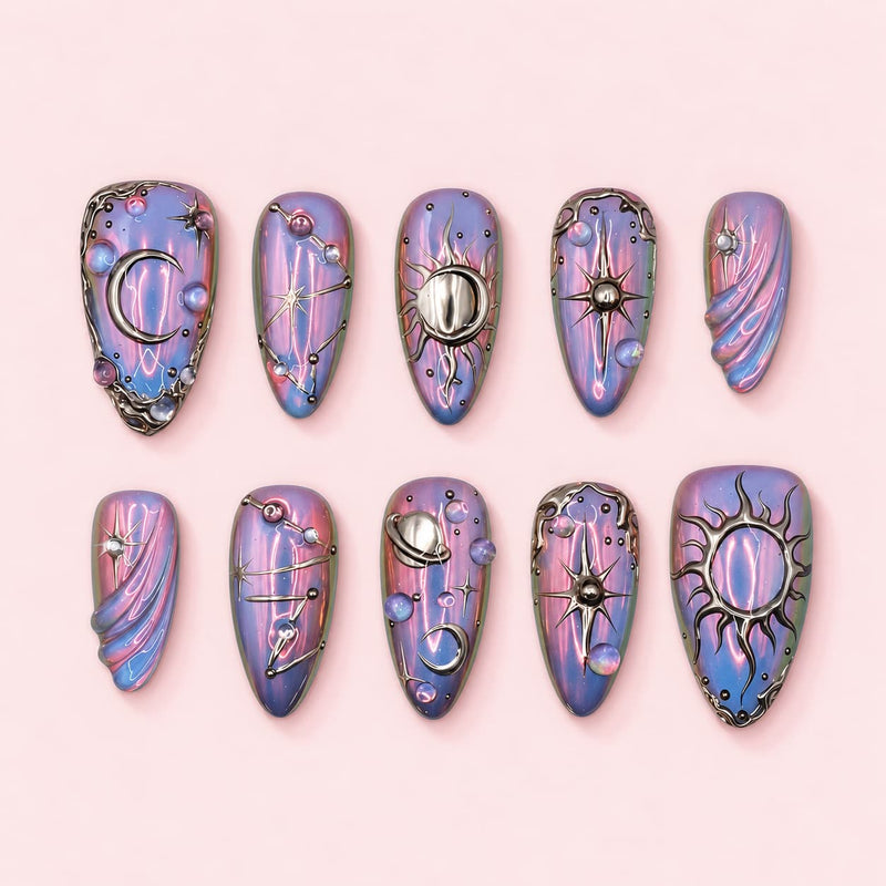 Nebula Rite Almond Press-On Nails | MUOI
