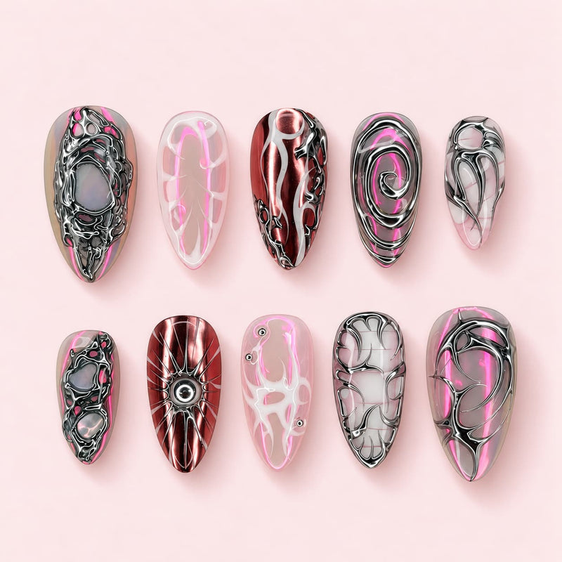 Neon Shard Almond Press-On Nails | MUOI