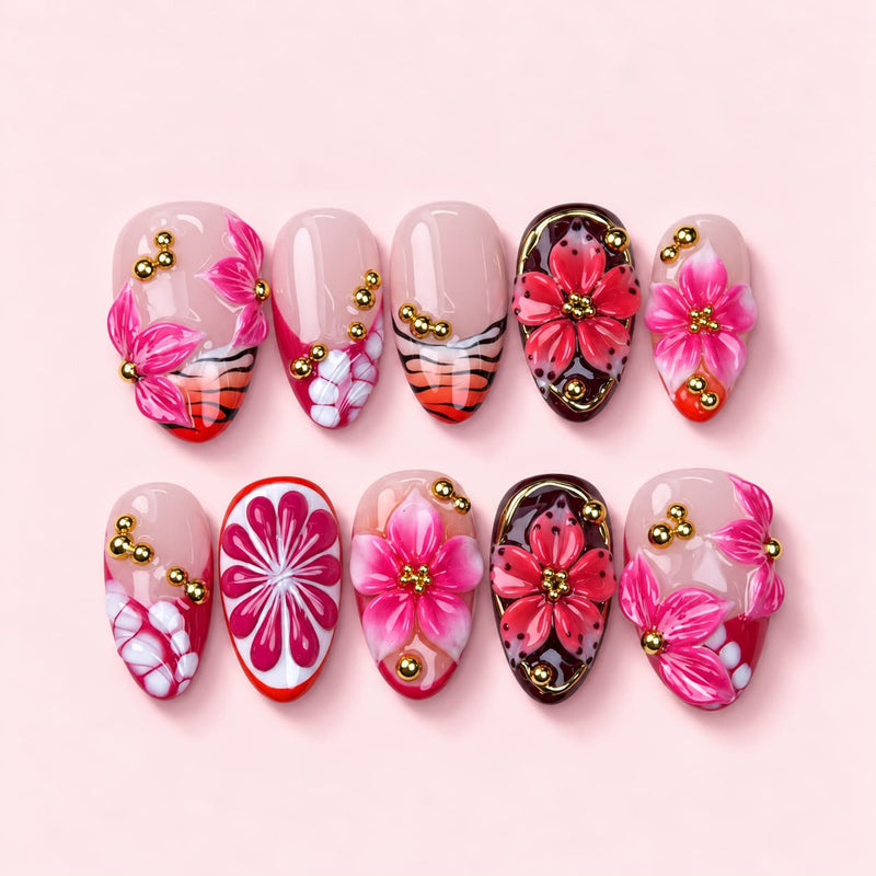 Pink Pomelo Short Almond Press-On Nails | MUOI