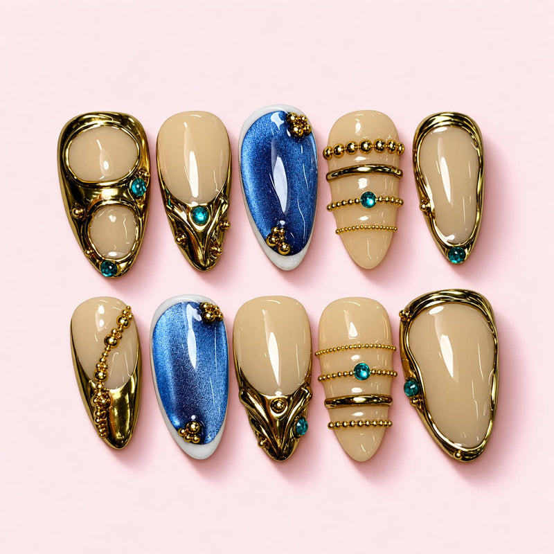 Sand Cuff Almond Press-On Nails | MUOI