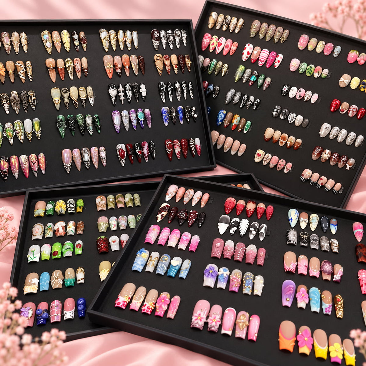 Pink press-on nail gift set