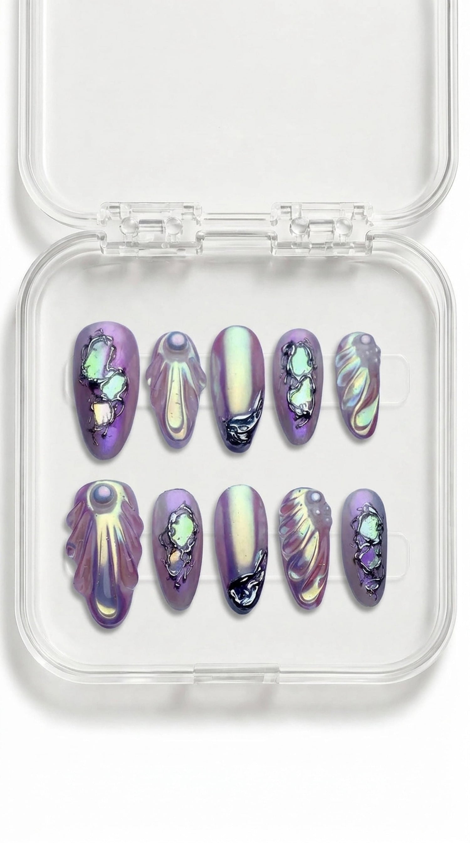 Purple Chrome Aura Press-On Nails
