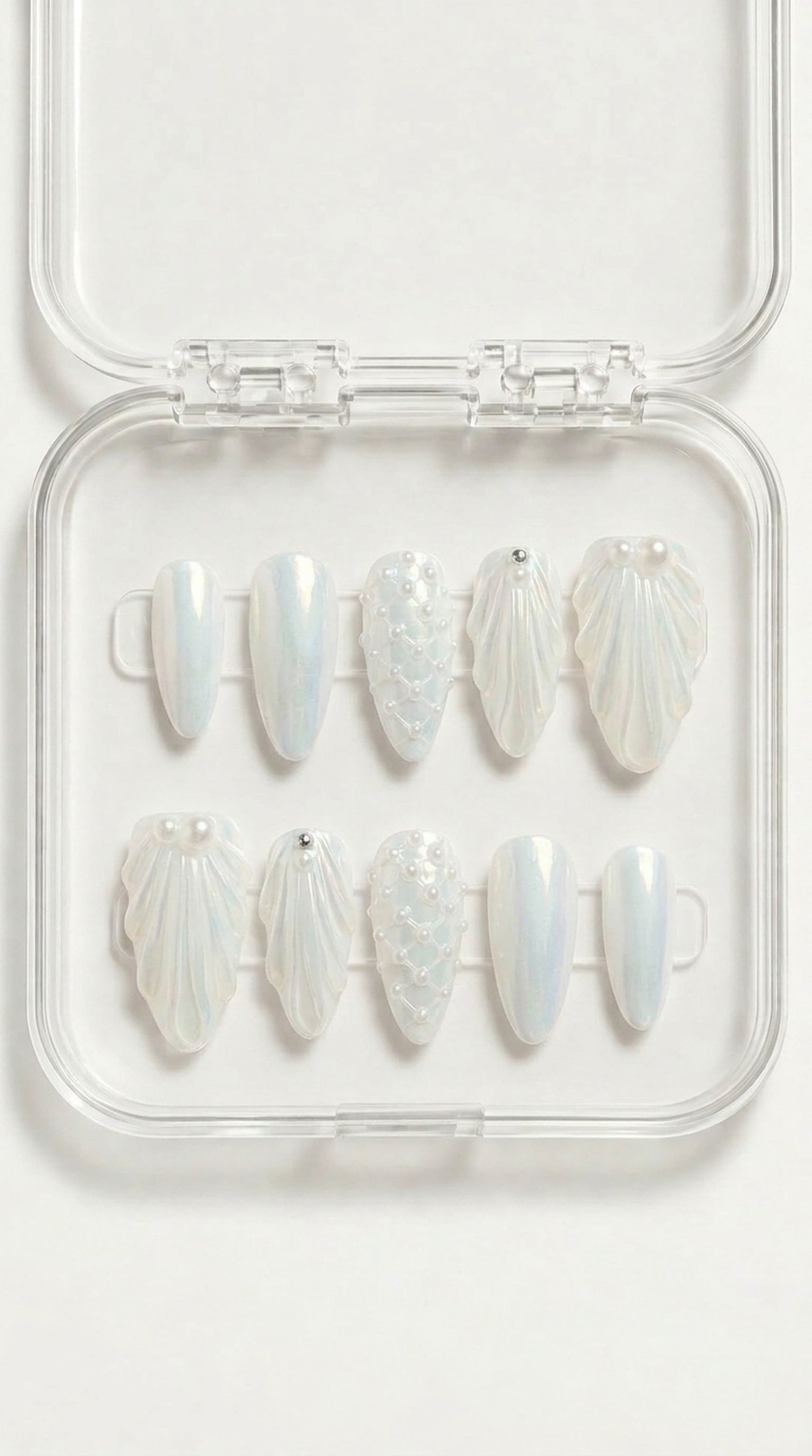 White Pearl Mermaid Summer Nails