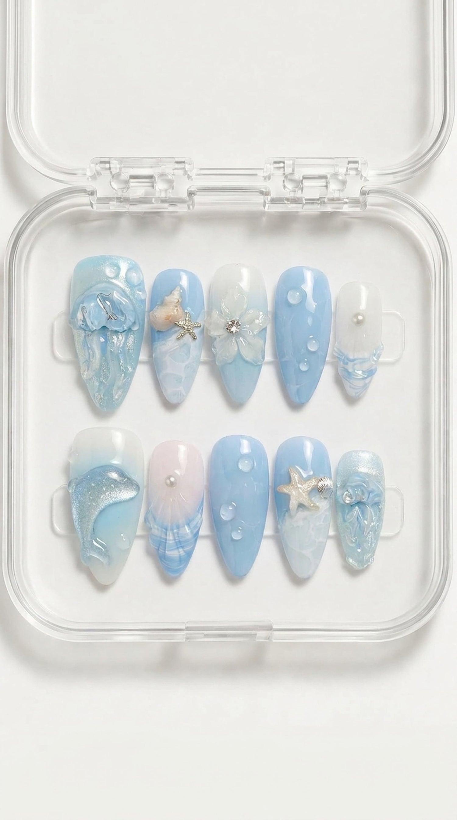 Ocean Breeze Blue Summer Nails