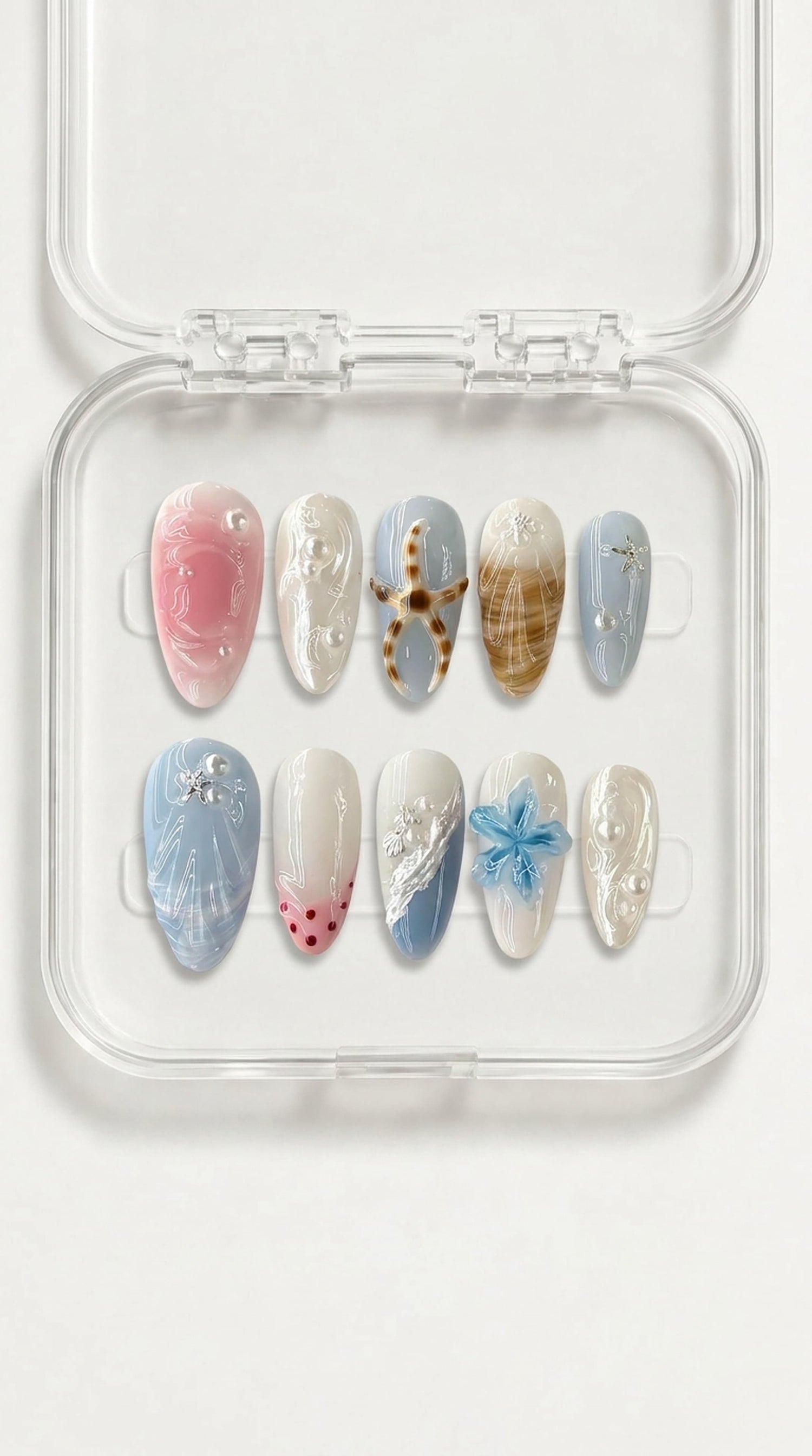 Coastal Pastel Beach Press-On Nails