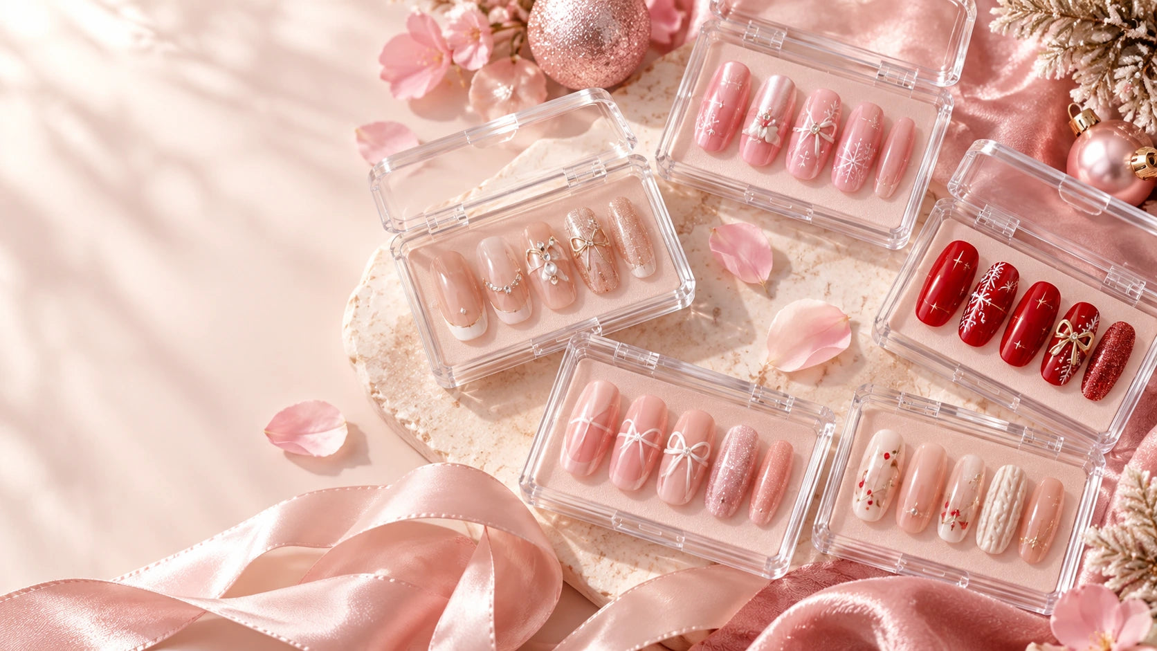 Pink Christmas Nails: Soft to Bold Press-On Sets for Every Holiday Look